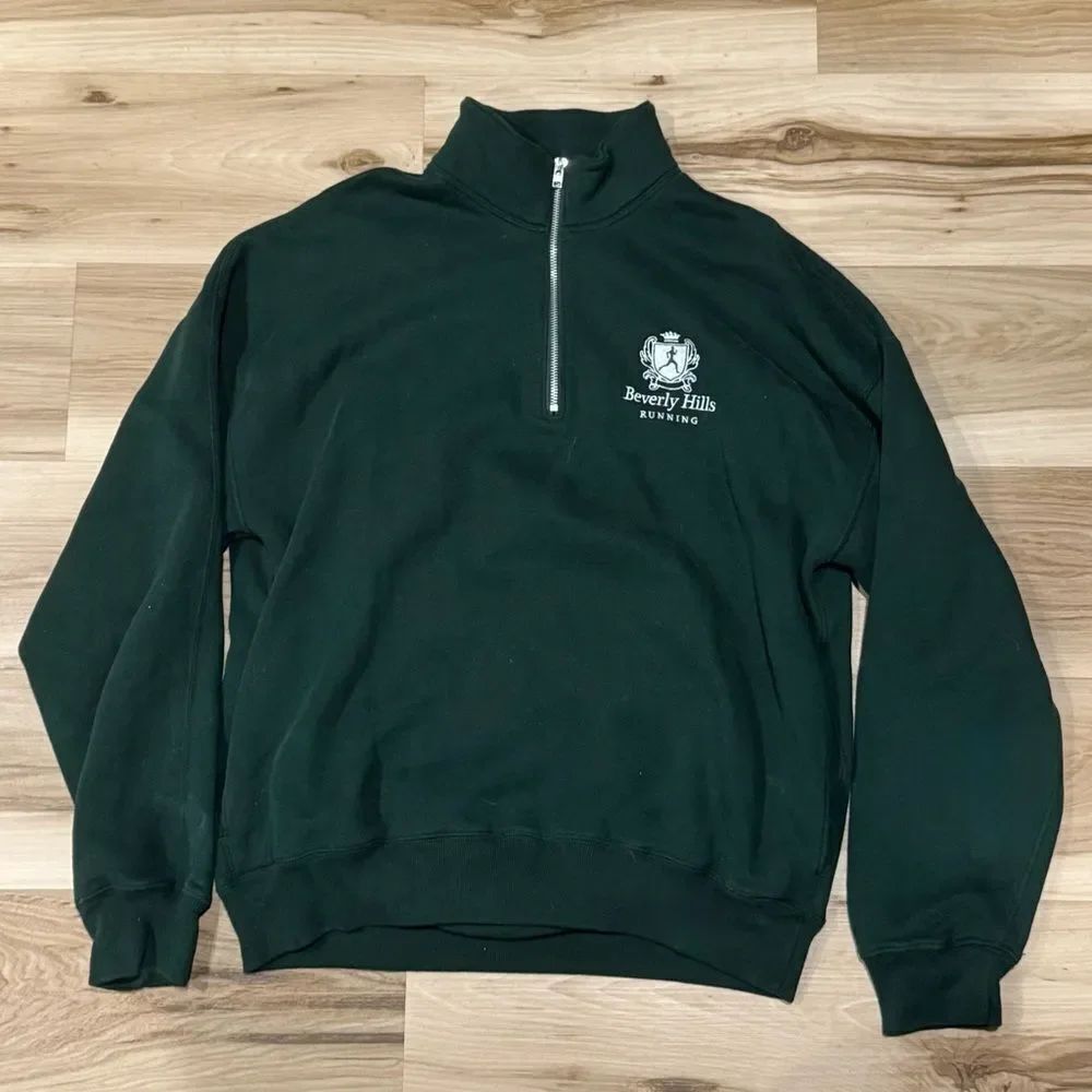 Abercrombie and Fitch Beverly Hills Soft AF Fleece Green Sweatshirt Men’s Medium